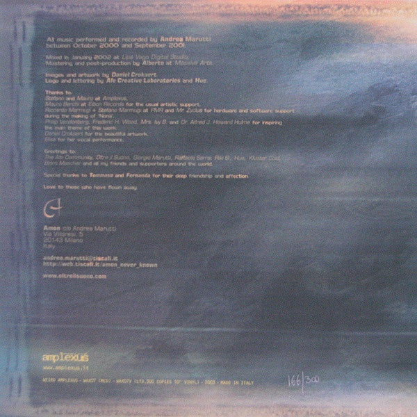 Amon – Nona (10", Clear, Weird Amplexus, 2003) Back Cover