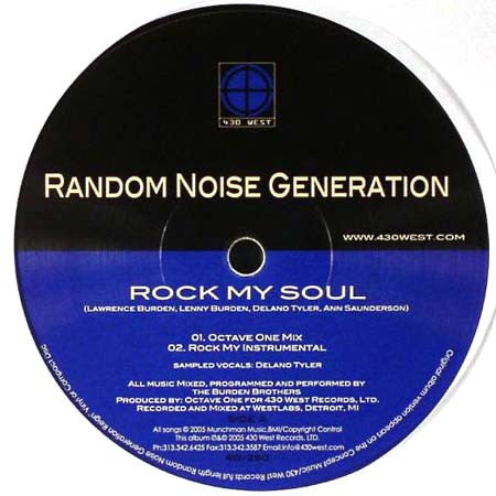 Random Noise Generation – Rock My Soul (12", 430 West, 2005) Front Cover