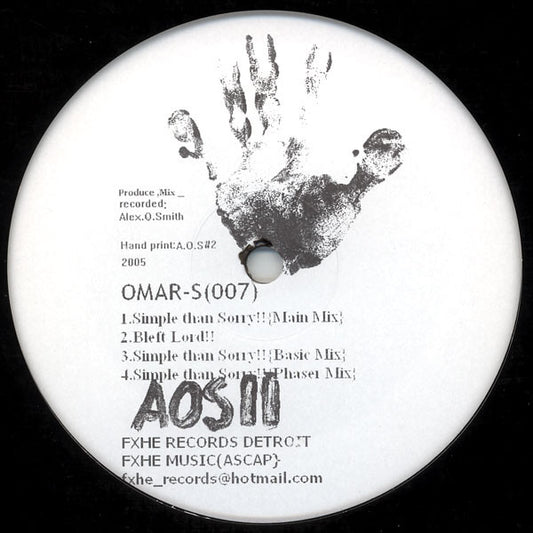 Omar-S – 007 (12", FXHE Records, 2005) Front Cover