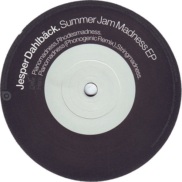Jesper Dahlbäck – Summer Jam Madness EP (12", 20:20 Vision, 2003) Front Cover