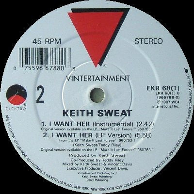 Keith Sweat – I Want Her (12", Elektra, 1987) Image 3