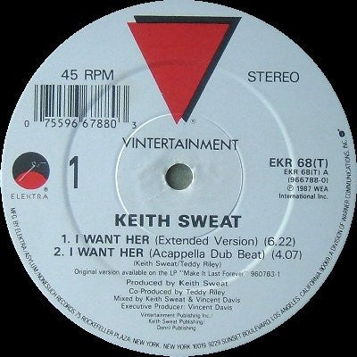 Keith Sweat – I Want Her (12", Elektra, 1987) Back Cover