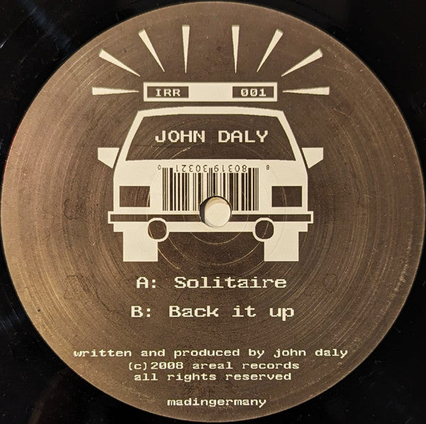 John Daly – Solitaire / Back It Up (12", International Records Recordings, 2008) Front Cover