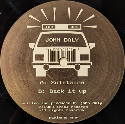 John Daly – Solitaire / Back It Up (12", International Records Recordings, 2008) Front Cover