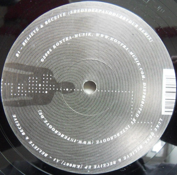 Luke Hess – Believe & Receive EP (12", Kontra-Musik, 2008) Front Cover