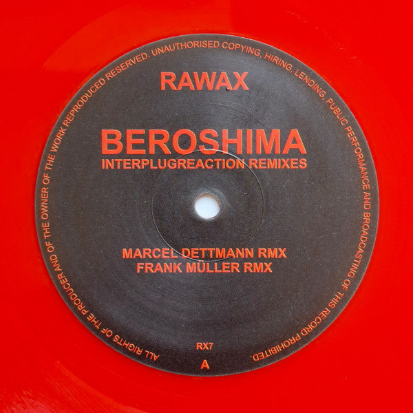 Beroshima – Interplugreaction Remixes (12", Red Translucent, Rawax, 2024) Front Cover