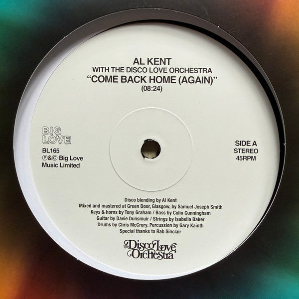 Al Kent With The Disco Love Orchestra – Come Back Home (Again) (12", Big Love, 2026) Image 4