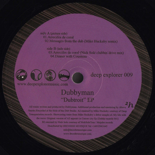 Dubbyman – Dubtroit EP (12", Deep Explorer, 2007) Front Cover