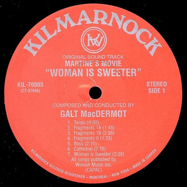 Galt MacDermot – Woman Is Sweeter (Original Soundtrack) (LP, Kilmarnock, 0) Image 3