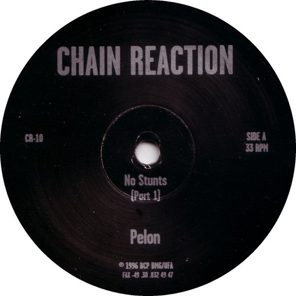 Pelon – No Stunts (12", Chain Reaction, 1996) Front Cover