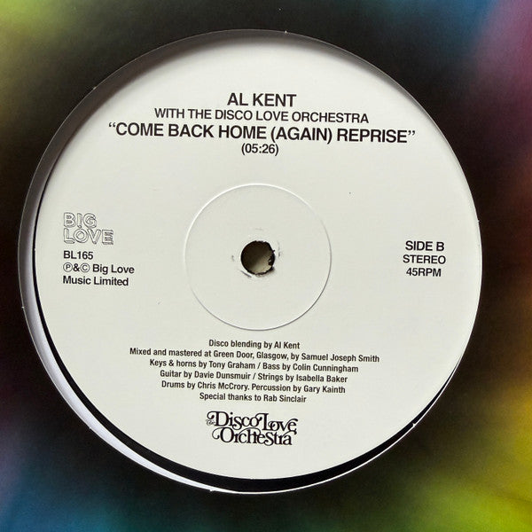 Al Kent With The Disco Love Orchestra – Come Back Home (Again) (12", Big Love, 2026) Image 3