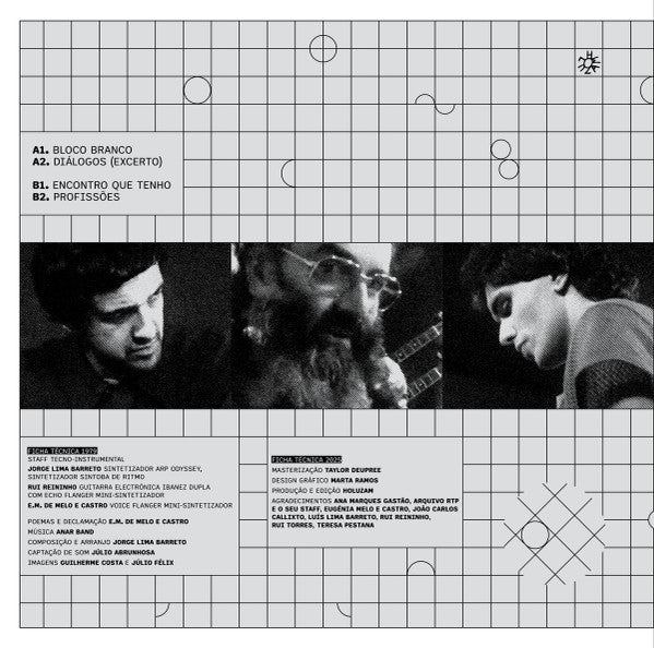 Anar Band e E. M. de Melo e Castro – Dou Dou Doudo: Ao Vivo Na Cooperativa Árvore (LP, Holuzam, 2026) Back Cover