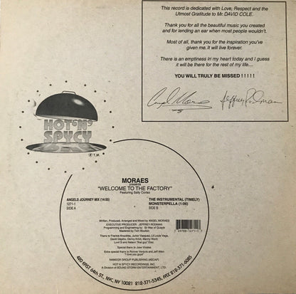 Moraes Featuring Sally Cortez – Welcome To The Factory (12", Hot 'N' Spycy, 1995) Image 3