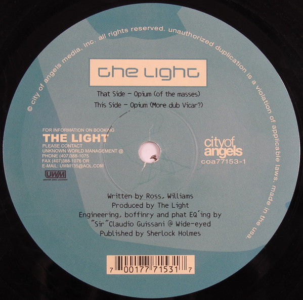 The Light – Opium (12", City Of Angels, 2000) Back Cover
