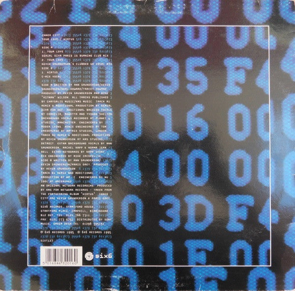 Inner City – Your Love / Hiatus (12", Six6, 1995) Image 4