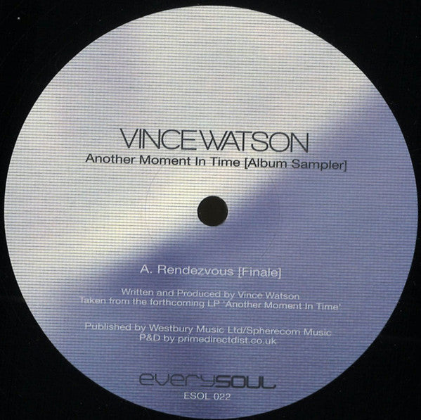 Vince Watson – Another Moment In Time (Album Sampler) (12", Everysoul, 2023) Front Cover