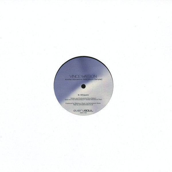 Vince Watson – Another Moment In Time (Album Sampler) (12", Everysoul, 2023) Back Cover