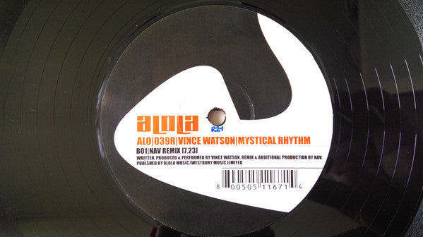 Vince Watson – Mystical Rhythm (12", Alola, 2001) Back Cover