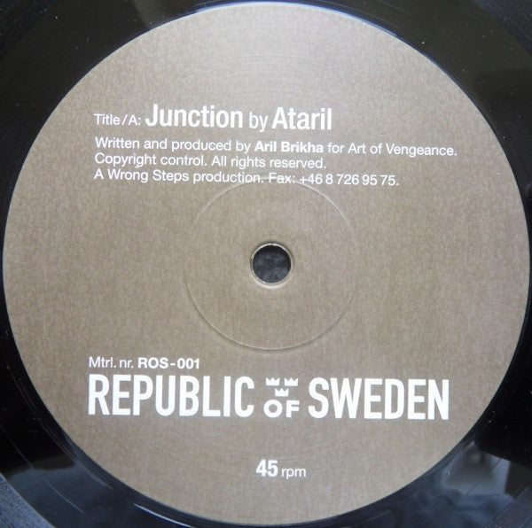 Ataril – Junction (12", Republic Of Sweden, 2002) Front Cover