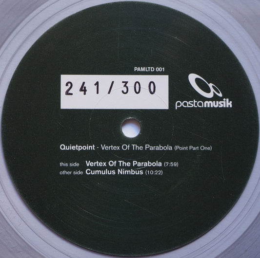 Quietpoint – Vertex Of The Parabola (Point Part One) (12", Clear, Pastamusik, 2007) Front Cover