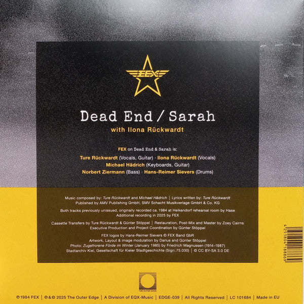 Fex – Dead End (7", The Outer Edge, 2026) Back Cover