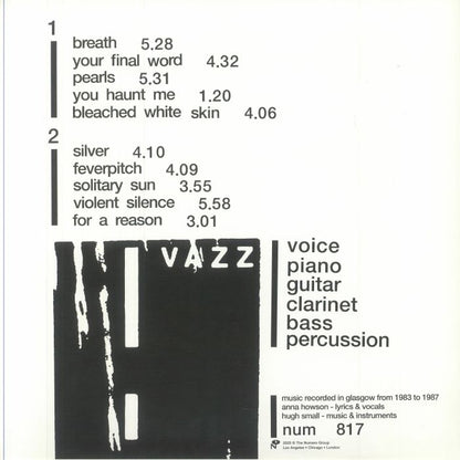 Vazz – Your Lungs And Your Tongues (LP, Numero Group, 2025) Back Cover