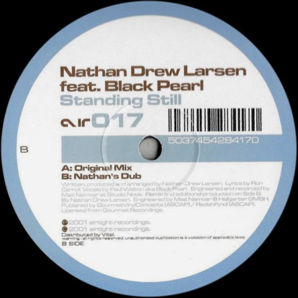 Nathan Drew Larsen Feat. Black Pearl – Standing Still (12", Airtight, 2001) Back Cover