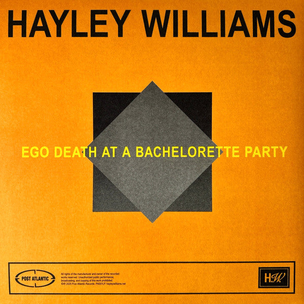 Hayley Williams – Ego Death At A Bachelorette Party (2xLP, Yellow Translucent, Post Atlantic, 2025) Image 3