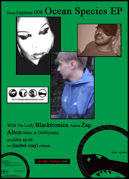 The Lady Blacktronika / Dubbyman / AntonZap – Ocean Species EP (Deep Explorer Sampler Vol.2) (12", Deep Explorer, 2007) Image 3