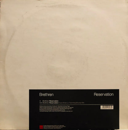 Brethren – Reservation (12", Fire, 2001) Back Cover