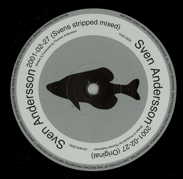 Sven Andersson – 2001-02-27 (12", Inkfish Recordings, 2000) Front Cover