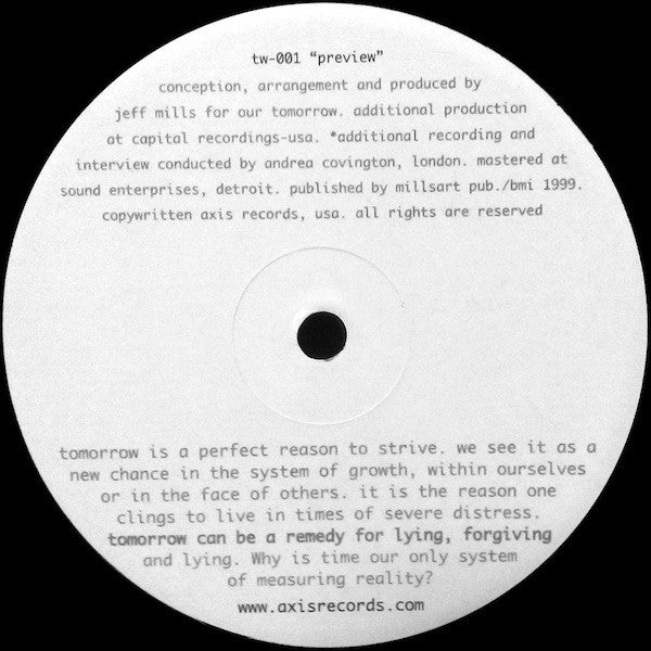 Jeff Mills – Preview (12", Tomorrow, 1999) Back Cover