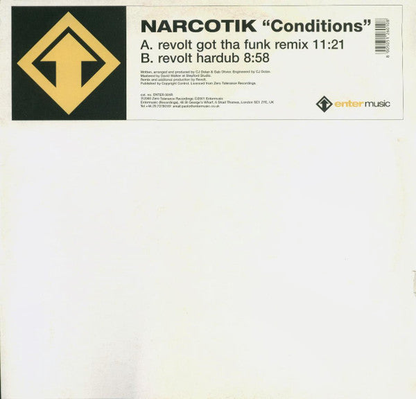 Narcotik – Conditions (12", Enter Music, 2001) Front Cover