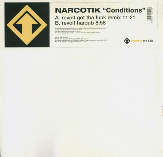 Narcotik – Conditions (12", Enter Music, 2001) Front Cover