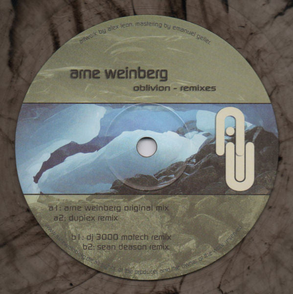 Arne Weinberg – Oblivion (Remixes) (12", Clear Transparent, Marbled, AW-Recordings, 2006) Front Cover