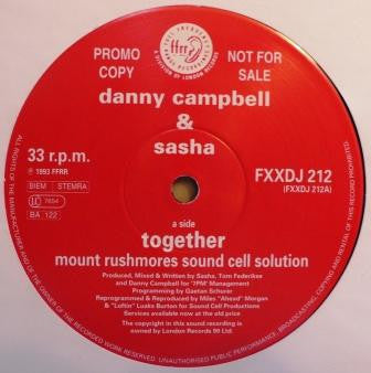 Danny Campbell & Sasha – Together (12", FFRR, 1993) Front Cover