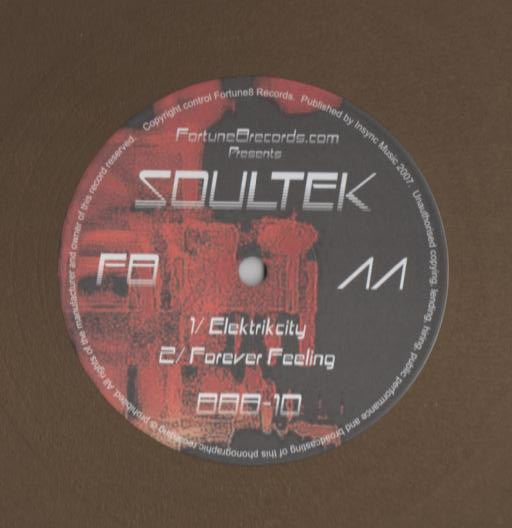 Soultek – Dreaming Under A Starlit Sky (12", Gold, Fortune8, 2007) Back Cover