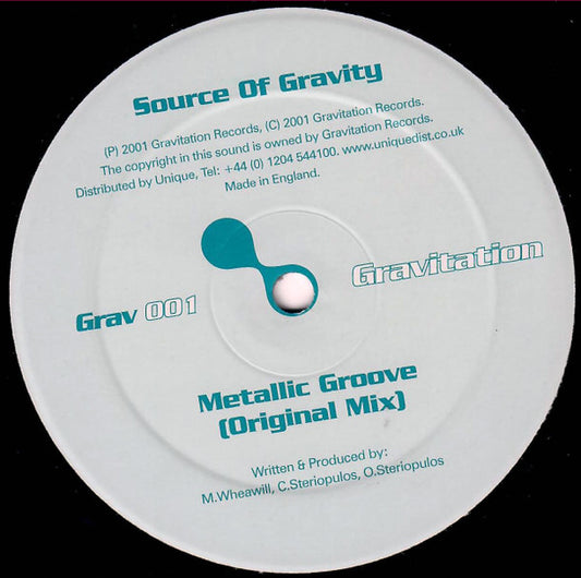 Source Of Gravity – Metallic Groove / Deception (12", Gravitation Records, 2001) Front Cover
