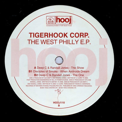 Tigerhook Corp – The West Philly E.P. (12", Hooj Choons, 2001) Back Cover