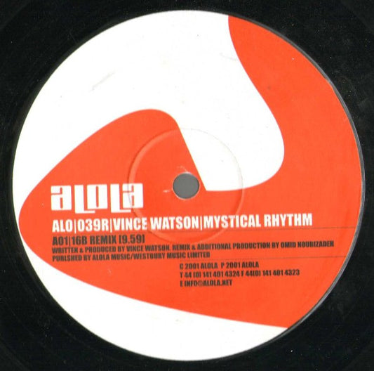 Vince Watson – Mystical Rhythm (12", Alola, 2001) Front Cover