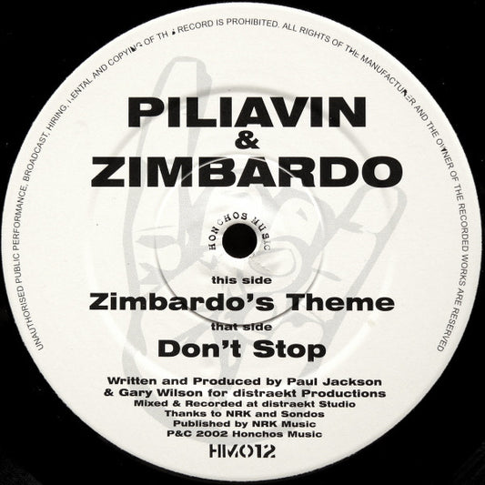 Piliavin & Zimbardo – Zimbardo's Theme (12", Honchos Music, 2002) Front Cover