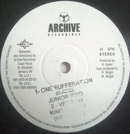 Junior Reid / Natural Vibes – One Sufferation / Sweet Sensation (10", Archive Recordings, 2026) Front Cover