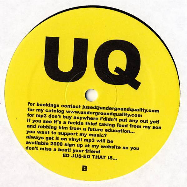 DJ Jus-Ed – Unity Kolabo (4x12"+CDr, Underground Quality, 2007) Back Cover