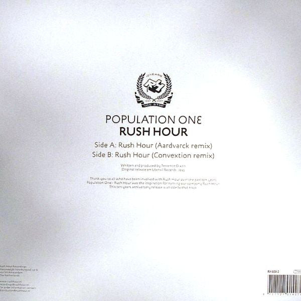 Population One – Rush Hour (Part Two) (12", White, Rush Hour, 2007) Back Cover