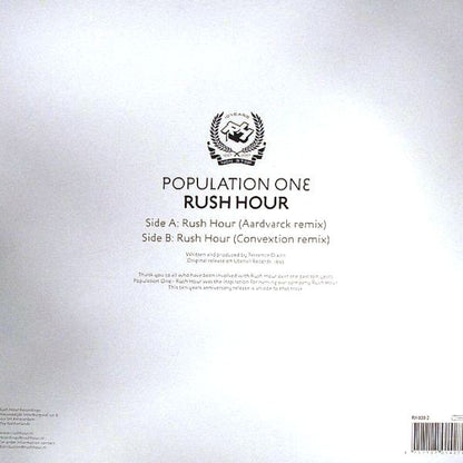 Population One – Rush Hour (Part Two) (12", White, Rush Hour, 2007) Back Cover