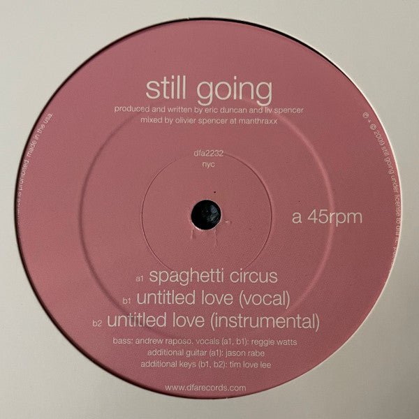 Still Going – Spaghetti Circus / Untitled Love (12", DFA, 2026) Front Cover