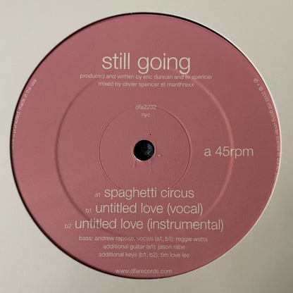 Still Going – Spaghetti Circus / Untitled Love (12", DFA, 2026) Front Cover