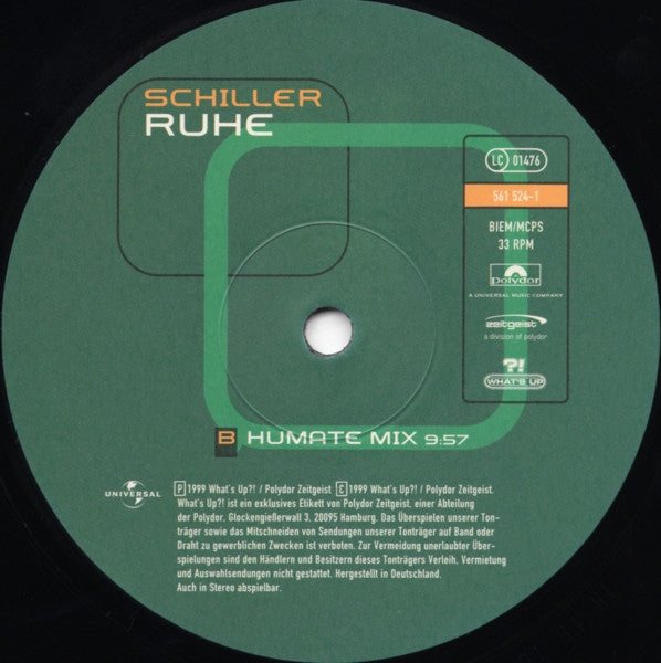 Schiller – Ruhe (12", Green Front Artwork, What's Up ?!, 1999) Image 5