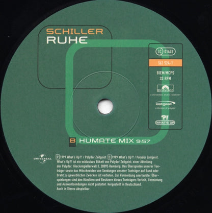 Schiller – Ruhe (12", Green Front Artwork, What's Up ?!, 1999) Image 5