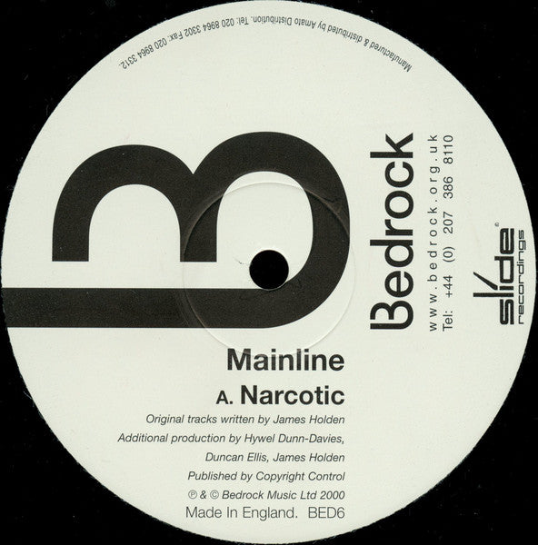 Mainline – Narcotic / Innerspace (12", Bedrock Records, 2000) Back Cover
